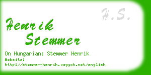 henrik stemmer business card